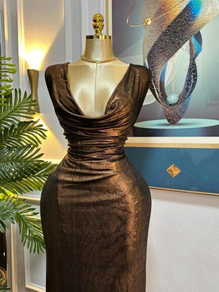 Zara metallic luxury Dress - Image 2